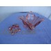 vintage art deco pink depression glass vase and flower frog insert   183274703271